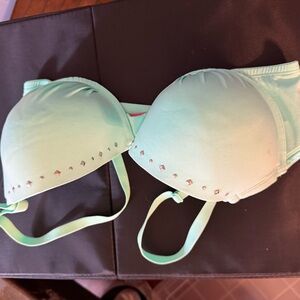 Mint Green Studded Bra